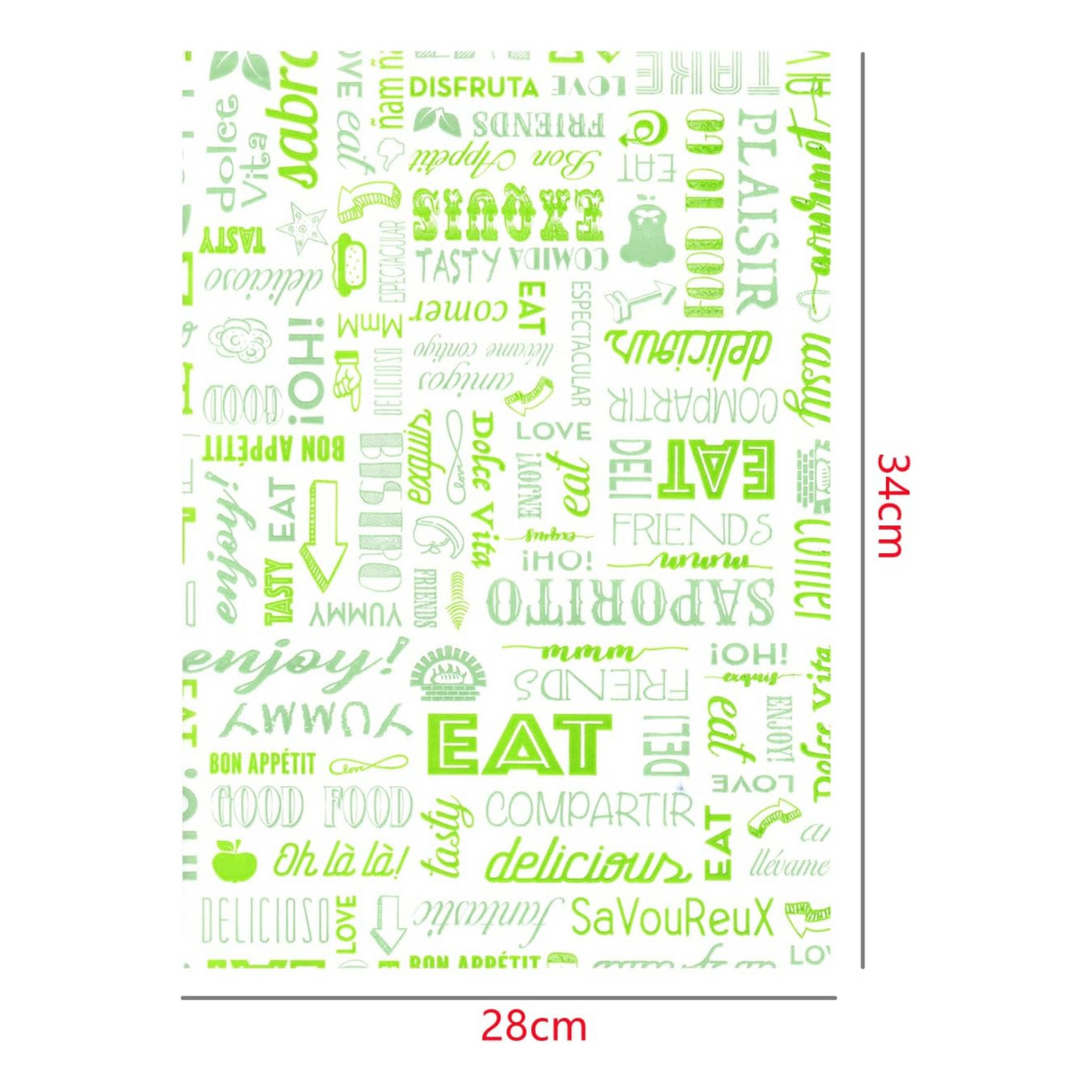 Papel antigrasa 28x34cm parole Verde