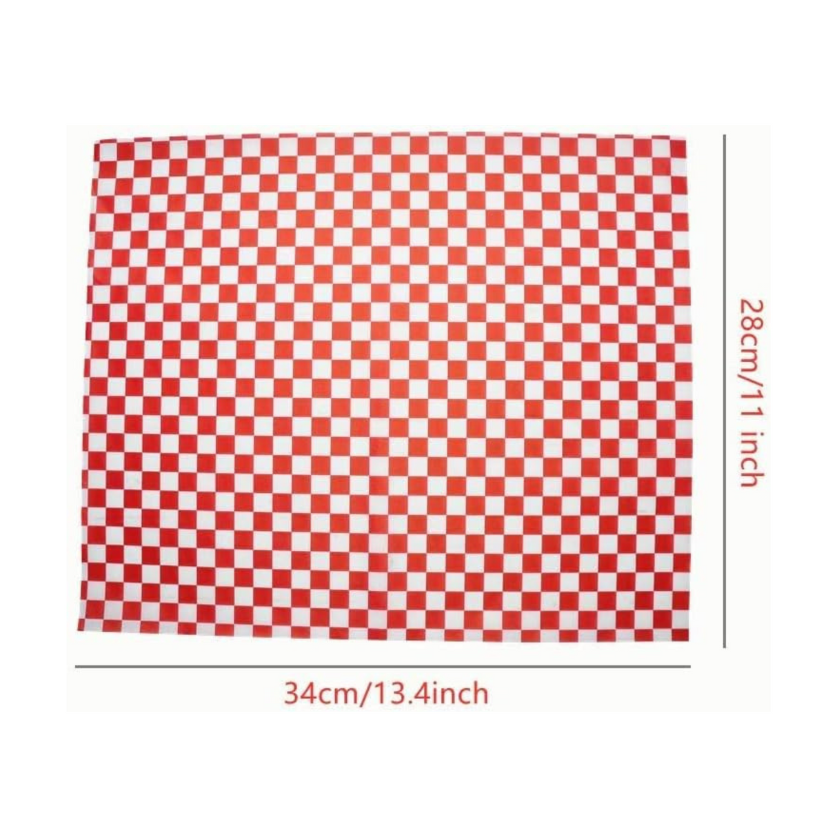 Papel antigrasa 28x34cm rojo/blanco