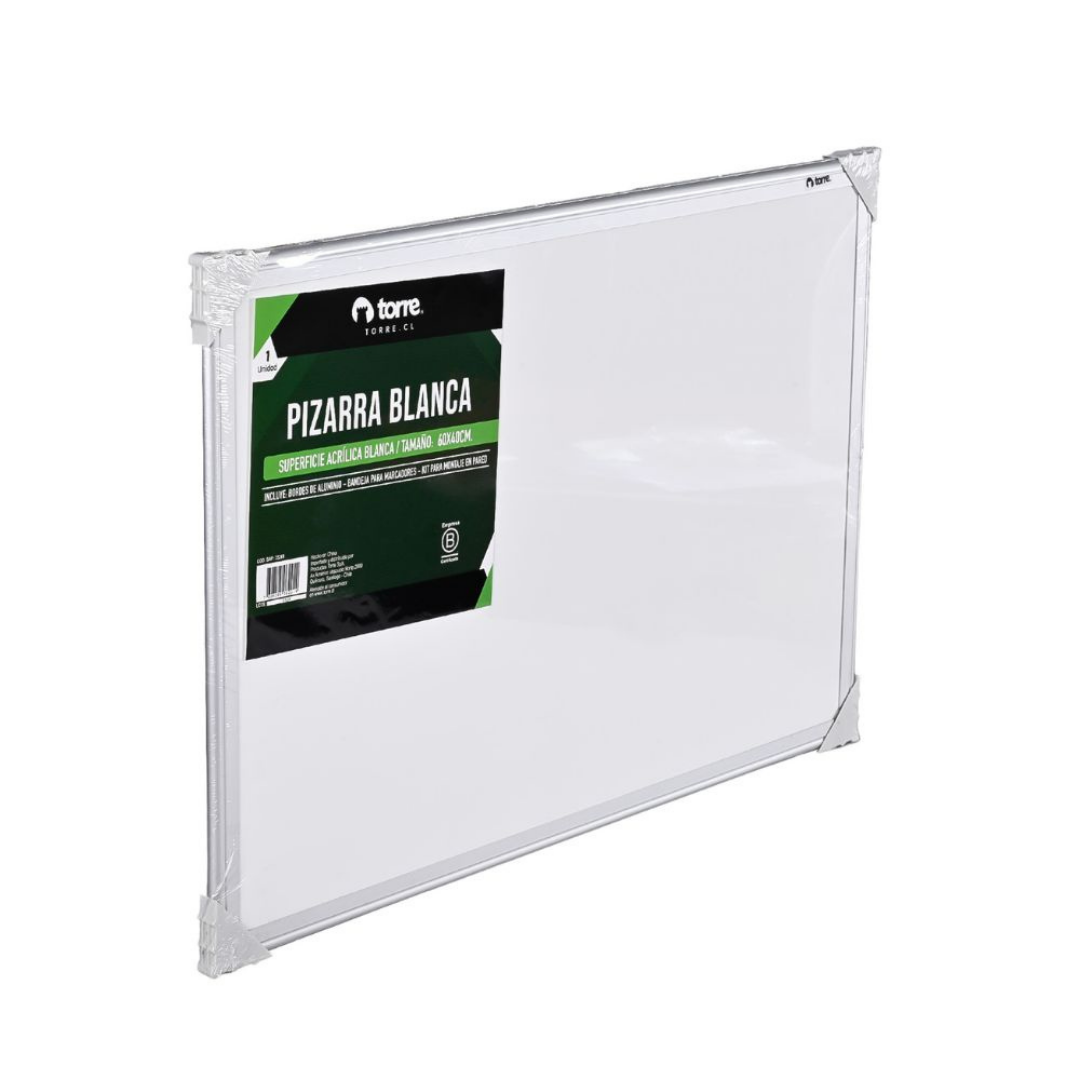 PIZARRA ACRILICA BLANCA 60X40CM TORRE
