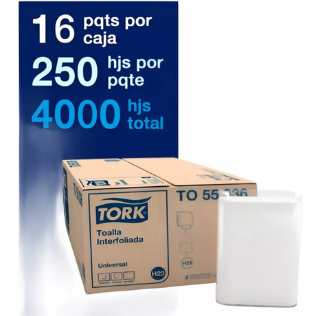 TO55036 TORK UNIVERSAL TOALLA INTERFOLIADA BCA. H/S 16X250 HJ