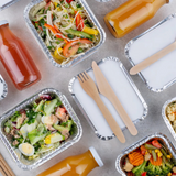 BANDEJA ALUMINIO 500 ML CON TAPA CARTON ALUMINIO (1X20) C10