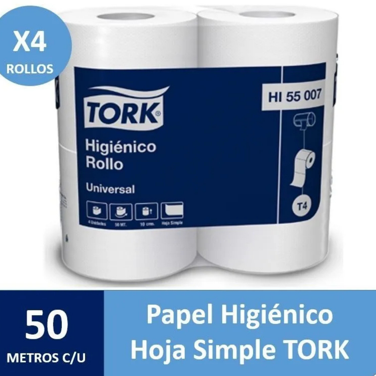 HI70019 TORK PREMIUM HIGIENICO ROLLO D/H 4 x 50 mtrs