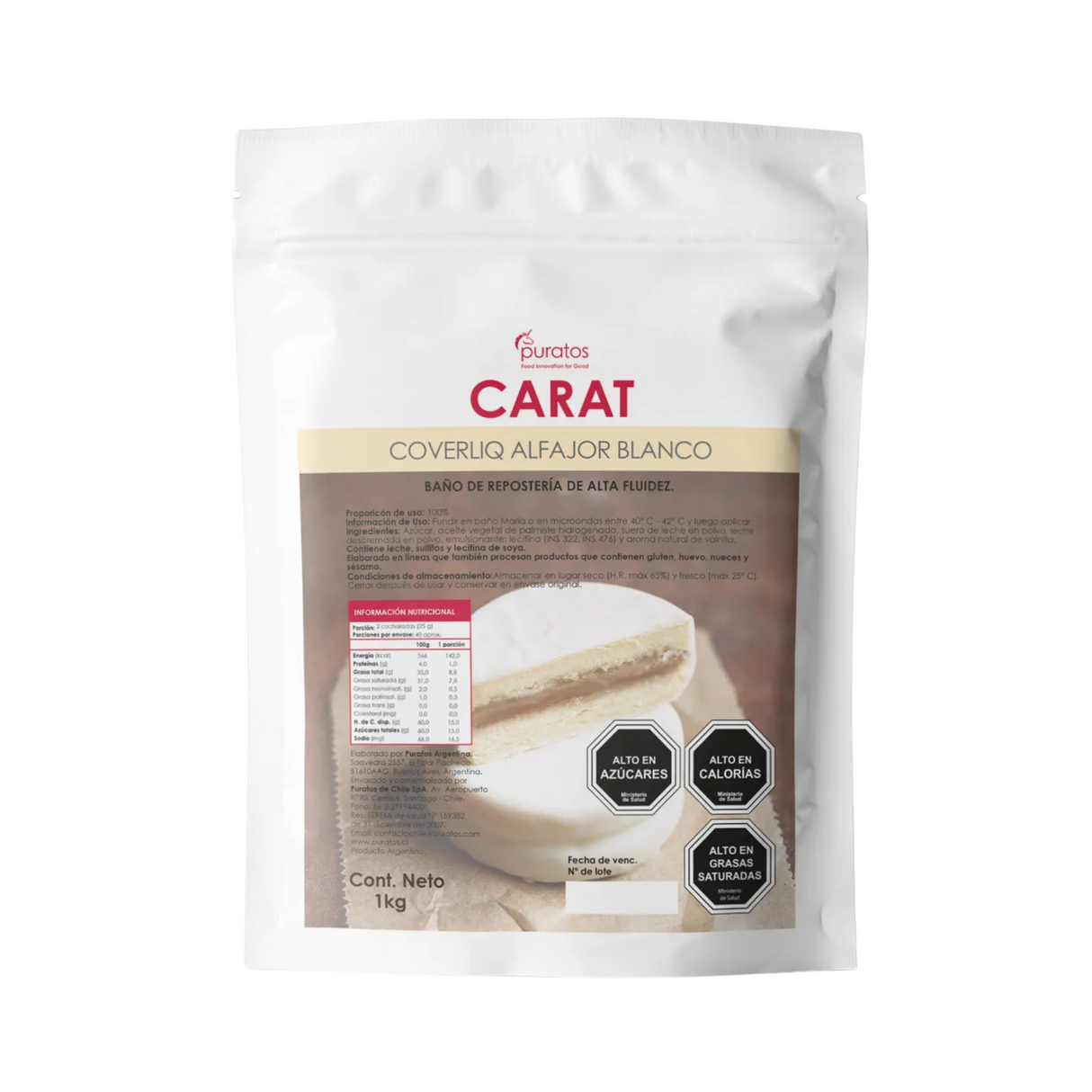 CHOCOLATE CARAT COVERLIQ ALFAJOR BLANCO 1 KILO