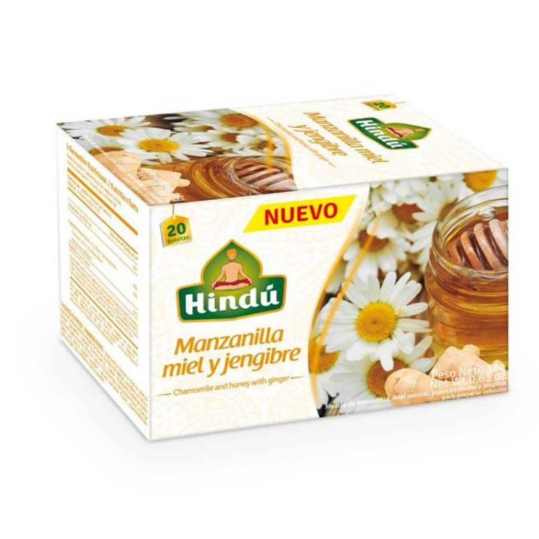 AROMATICA HINDU MANZANILLA MIEL Y JENGIBRE X 20 U