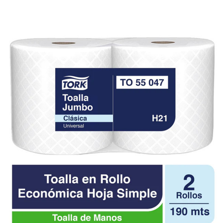TO55047 TORK UNIVERSAL TOALLA JUMBO ECONOMICA H/S 2X190 MT