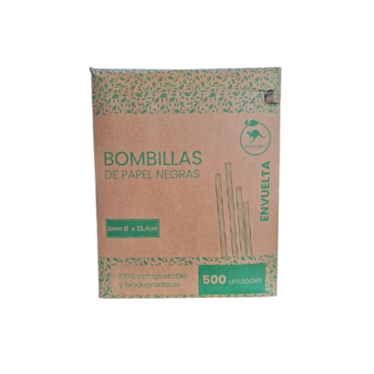 BOMBILLA DE PAPEL NEGRA 3 CAPAS ENVUELTA 8MM X 25,4CM 1X500
