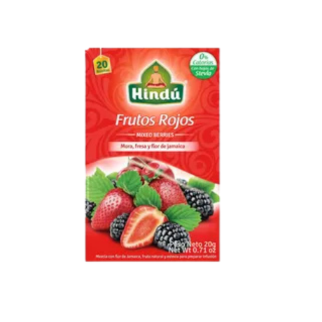 INFUSION FRUTAL HINDU FRUTOS ROJOS X 20 UNIDADES