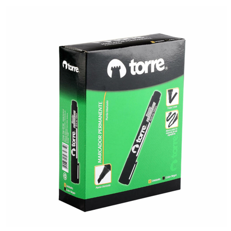   MARCADOR PERM. PTA. BISELADA NEGRO TORRE-  