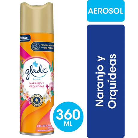 DESODORANTE AMBIENTAL GLADE 360 NARANJO Y ORQUIDEAS