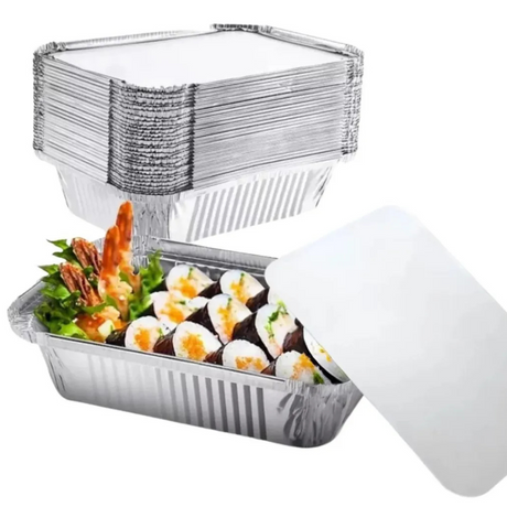 BANDEJA ALUMINIO 850 ML CON TAPA CARTON ALUMINIO (1X20) C20