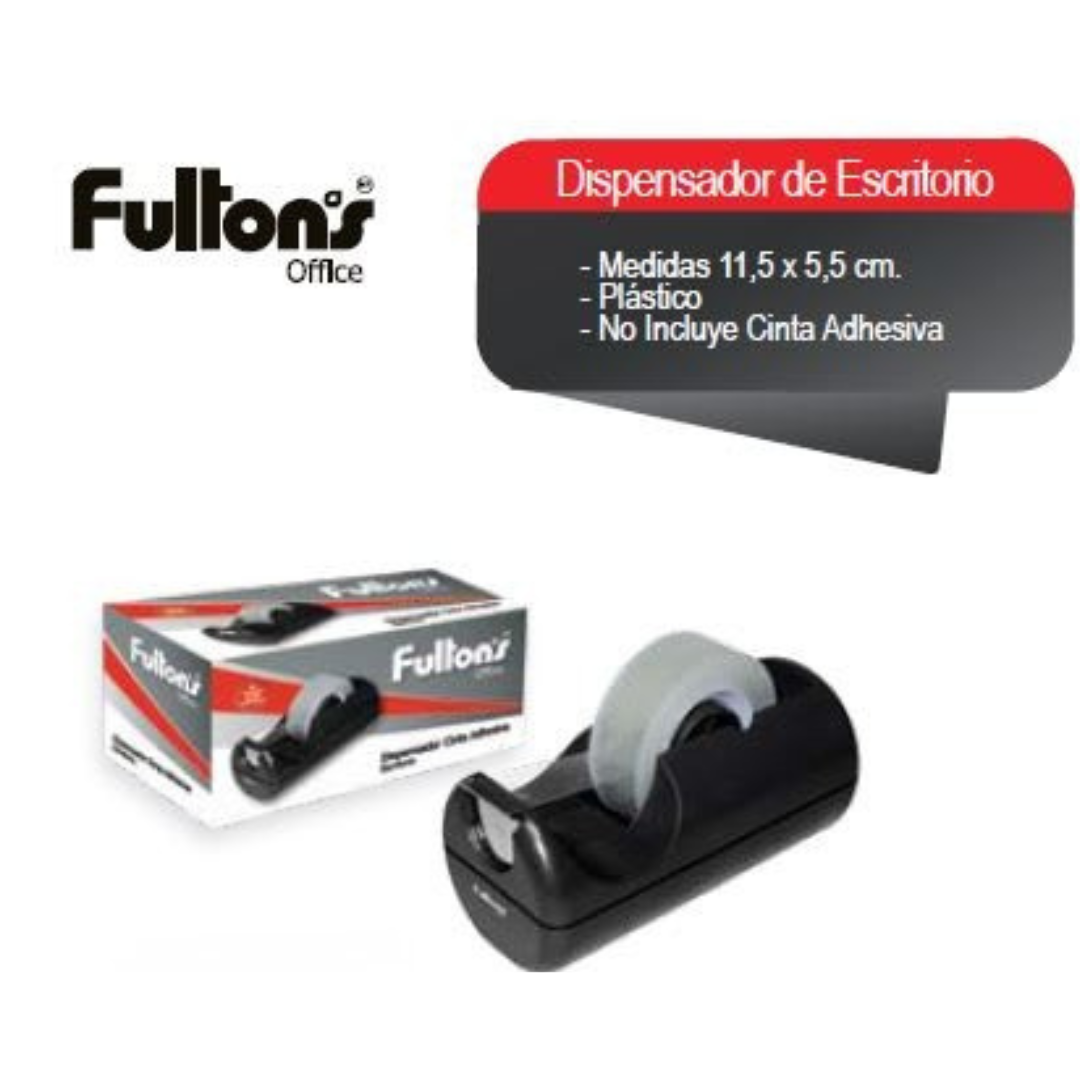 DISPENSADOR CINTA ADHESIVA NEGRO F38 FULTONS