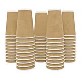 Vaso Ripple 8oz Kraft c/PE interior 1x25