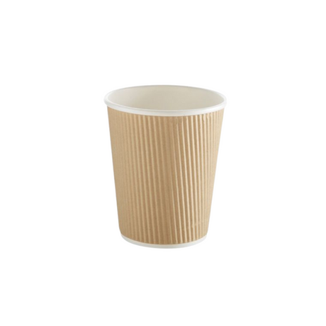 Vaso Ripple 8oz Kraft c/PE interior 1x25