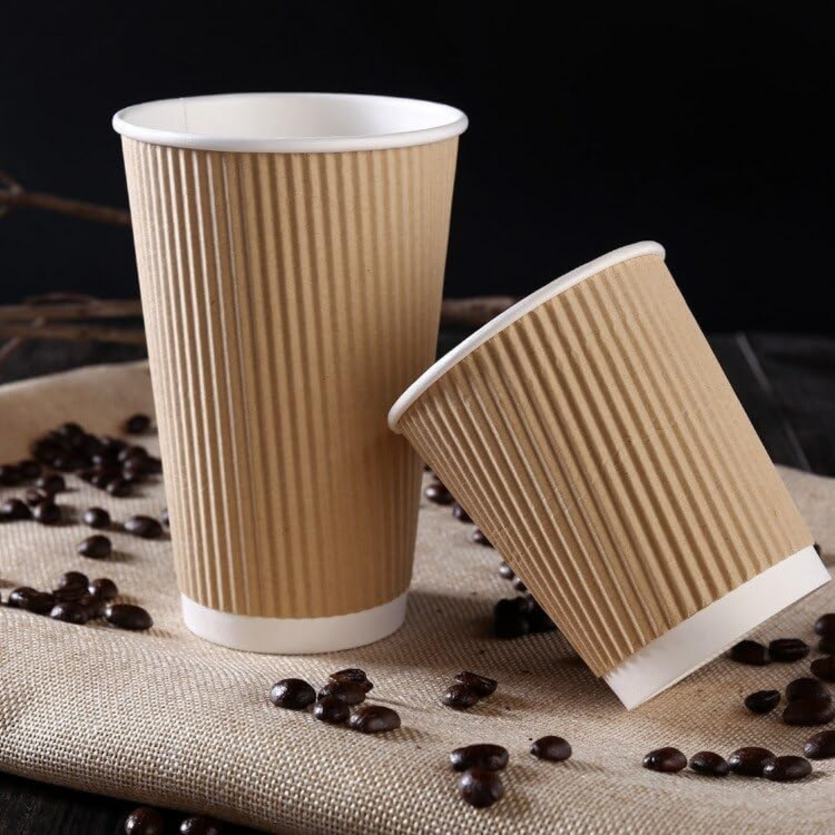 Vaso Ripple 8oz Kraft c/PE interior 1x25