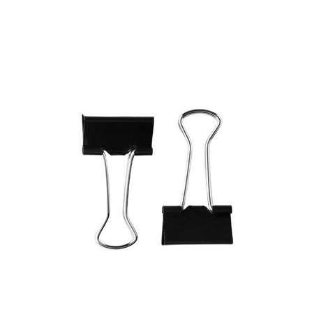 CAJA DOBLE CLIP NEGRO 19 MM - 12 UNID.