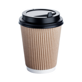 Vaso Ripple 8oz Kraft c/PE interior 1x25