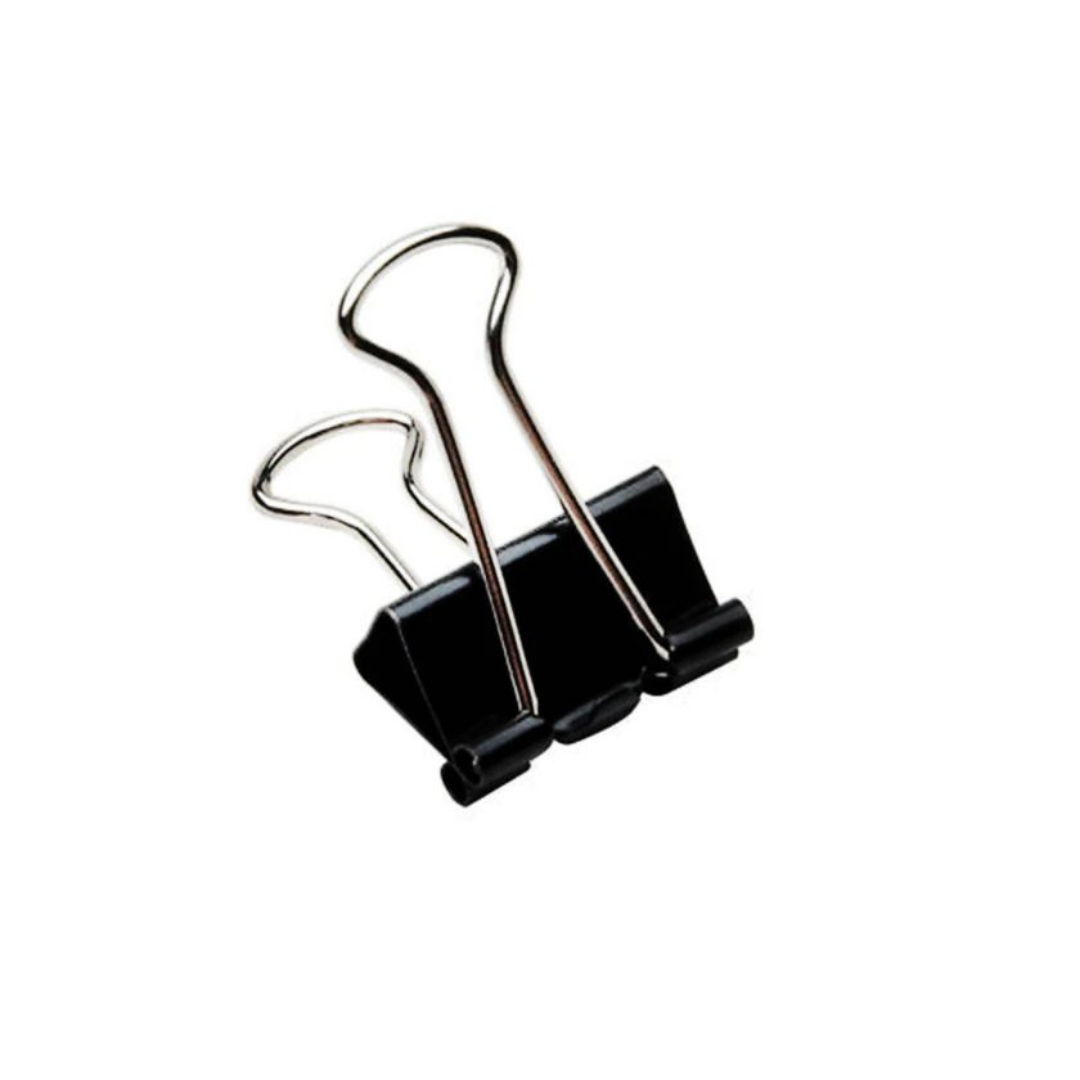 CAJA DOBLE CLIP NEGRO 19 MM - 12 UNID.