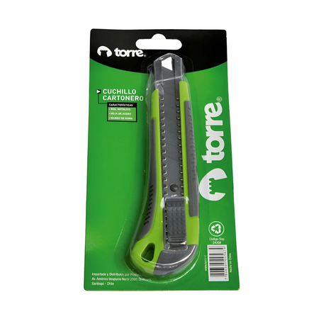 BLISTER CUCHILLO CARTONERO CHICO - RIEL METALICO- MANGO GOMA - TORRE