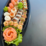 BARCO MEDIANO BASE NEGRA TAPA TRANSPARENTE SUSHI
