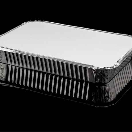 BANDEJA ALUMINIO 2200CC CON TAPA CARTON ALUMINIO 1X20 C40