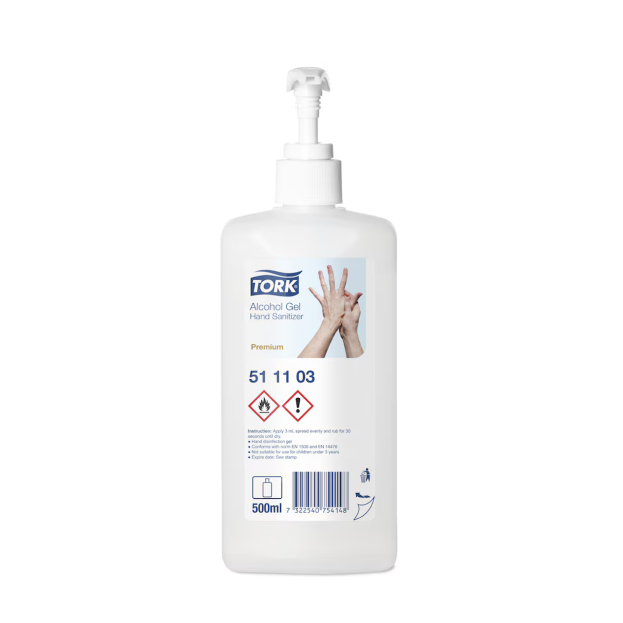 511103 TORK JABÓN LIQUIDO ALCOHOL GEL STAND ALONE 12X500ml