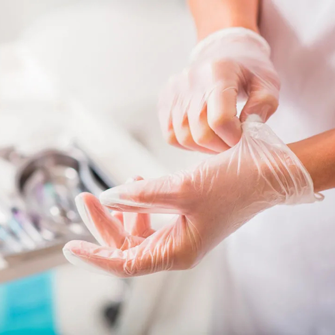 GUANTE VINILO TRANSLUCIDO TALLA M 1X 100