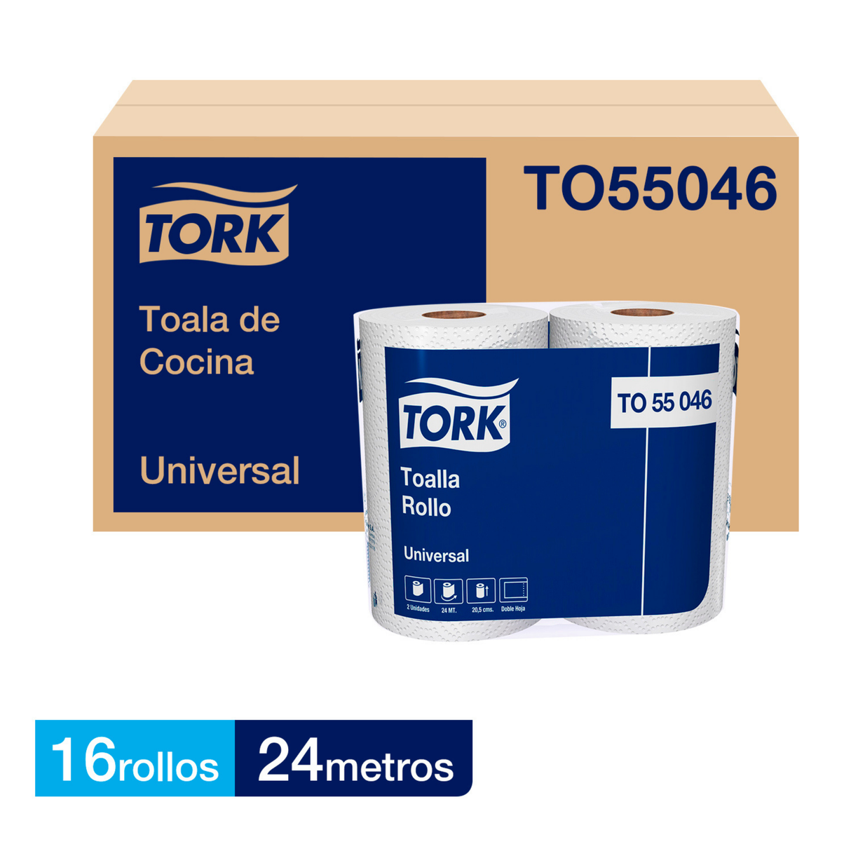 TO55046 TORK UNIVERSAL TOALLA ROLLO D/H 8X2X24 MT