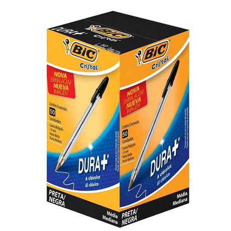 BOLIGRAFO CLASICO CRISTAL DS 1MM  NEGRO - BIC