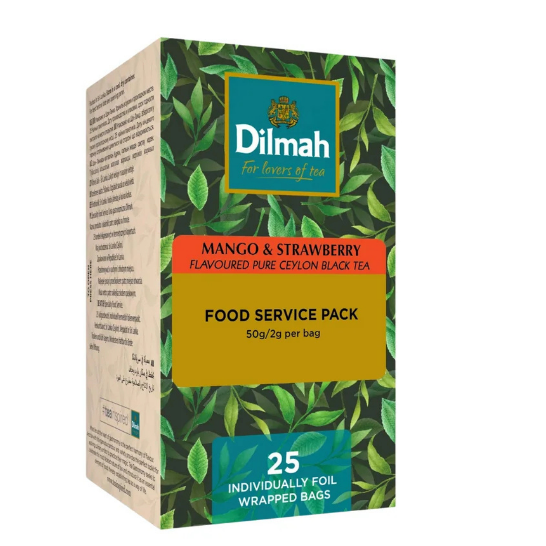 TE NEGRO DILMAH GOURMET MANGO Y FRUTILLA 1X25