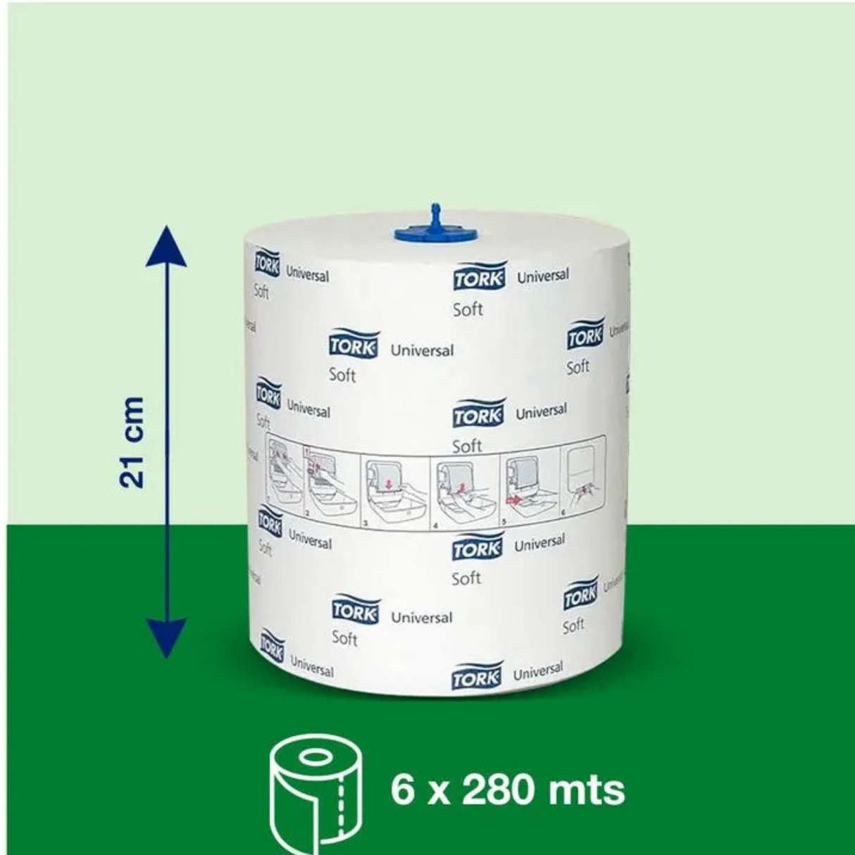 TO70033 TORK UNIVERSAL TOALLA JUMBO TAD H/S 6 X280 MT