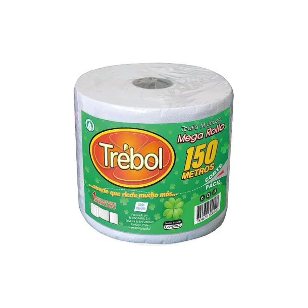 Toalla de papel TREBOL hoja simple prepicada 150 mts