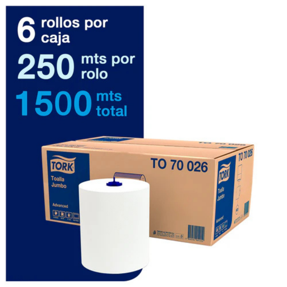 TO70026 TORK ADVANCED TOALLA JUMBO H/S 6X250