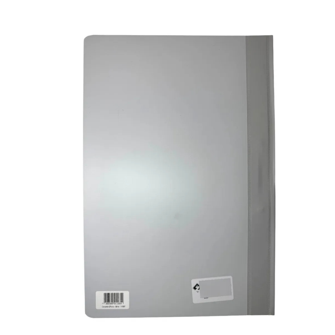 CARPETA PVC PLAST FILE OFICIO GRIS TORRE