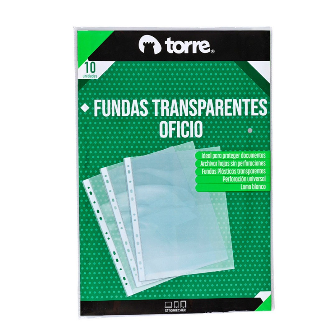 FUNDA OFICIO TRANSPARENTE 100UNI - TORRE