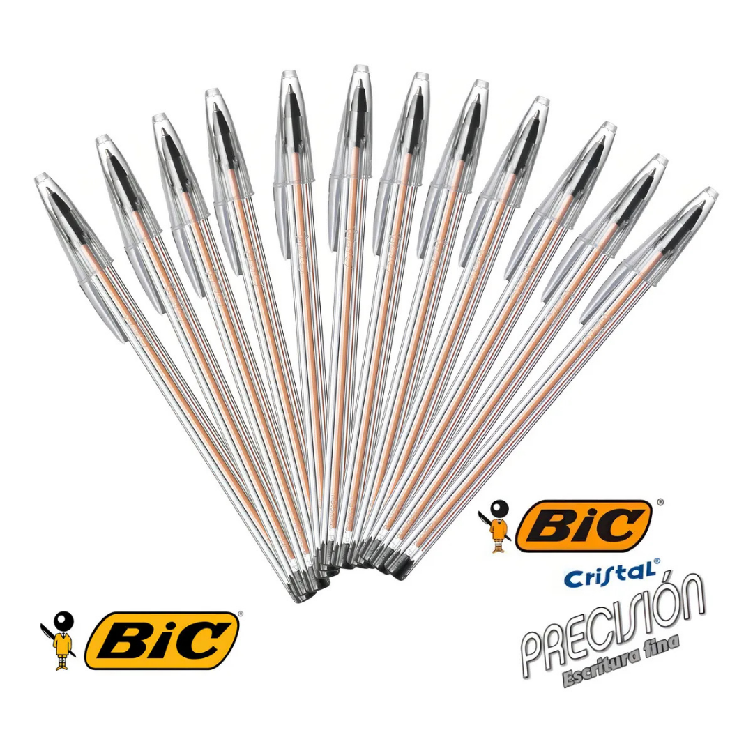 BOLIGRAFO FINO CRISTIAL DS 0,8MM NEGRO - BIC