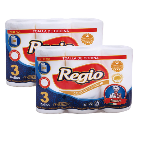 TOALLA REGIO COCINA 12,6 MTS X 3 ROLLOS DH