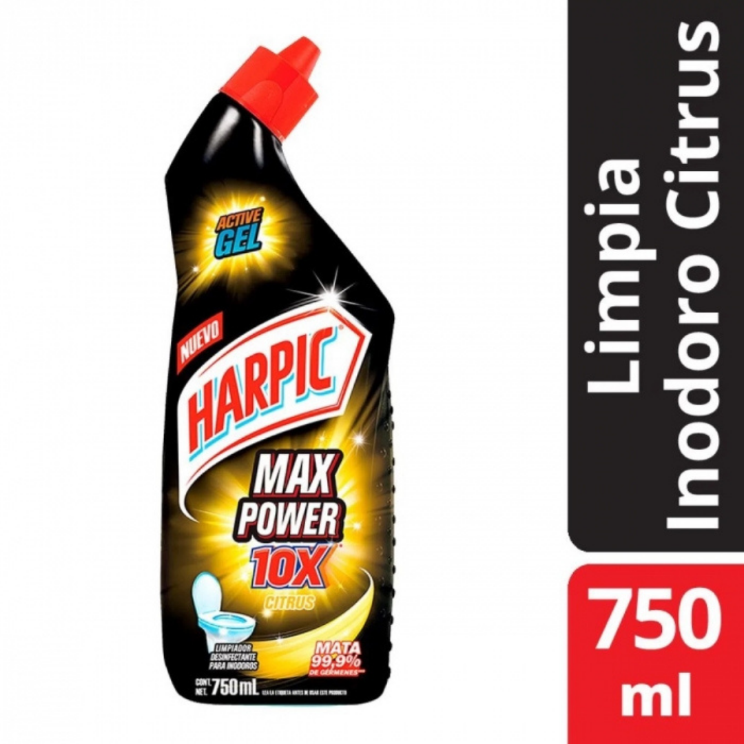 LIMPIADOR DESINFECTANTE INODORO HARPIC POWER PLUS CITRUS 750 ML