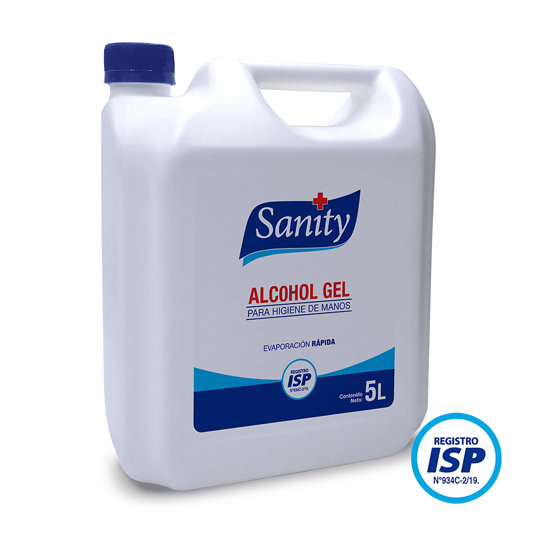 SANITY ALCOHOL GEL  1 x 5 LT (DESINFECTANTE DE MANOS A BASE DE ALCOHOL)
