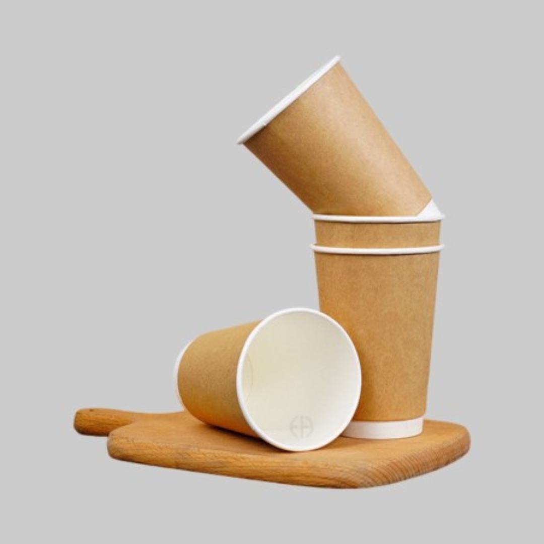 VASO 12 OZ DOBLE PARED KRAFT C/PE INTERIOR  1X25