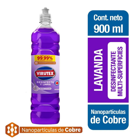 LIMPIADOR DESINFECTANTE LAVANDA 900CC VIRUTEX