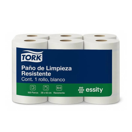 TO86005 Wiper Industrial Tork 6 ROLLOS DE 100 PAÑOS (PAÑO 42X28 CMS)