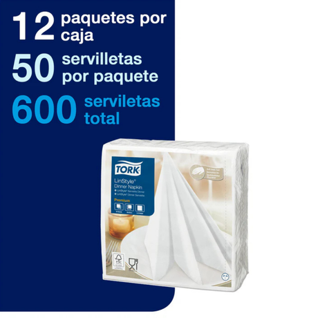 SE70035 TORK PREMIUM SERVILLETA LINSTYLE BLANCA 12X50