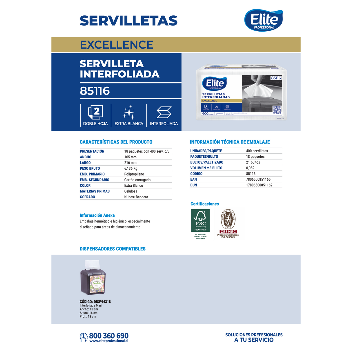 SERVILLETAS INTERFOLIADAS ELITE