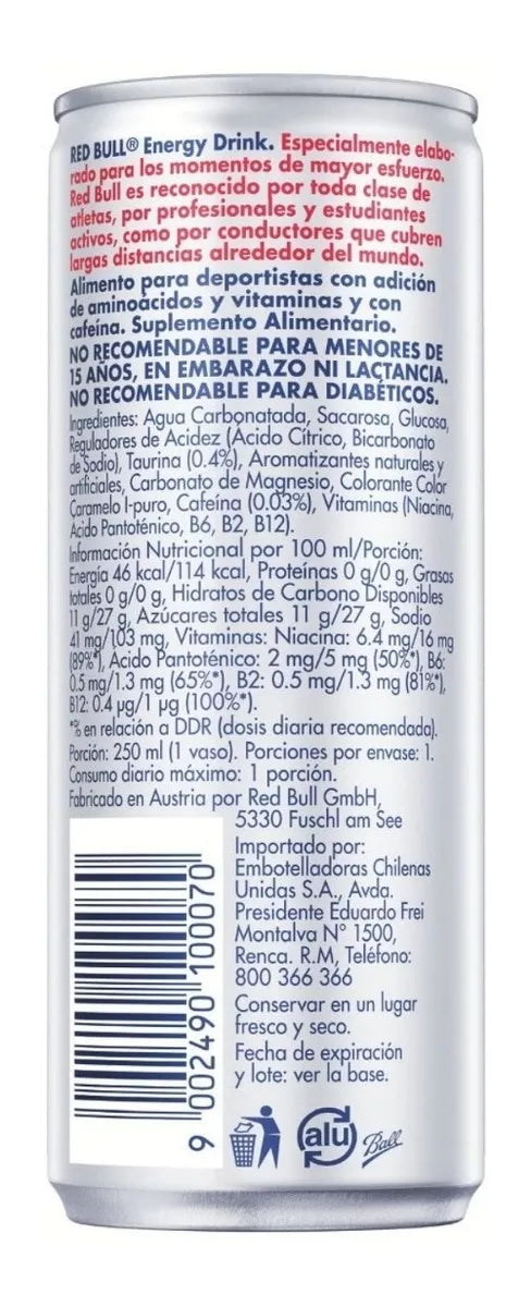 Red Bull Bebida Energética Pack 24 Latas 250Ml