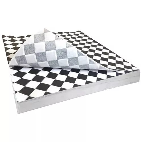 Papel antigrasa Ajedrez Negro 30X30Cm