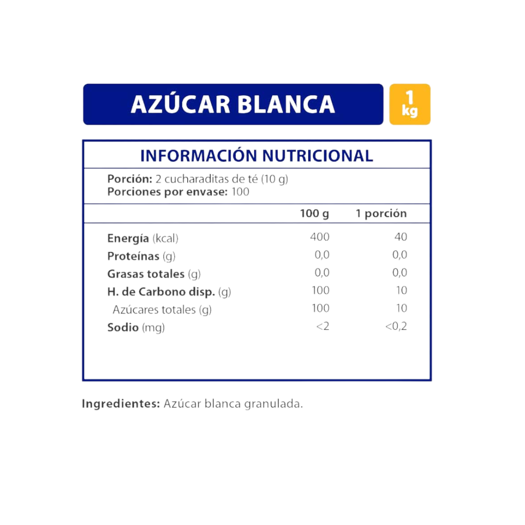 AZUCAR GRANULADA BLANCA IANSA 1 KILO