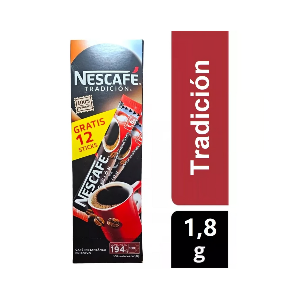 Cafe Nescafe Stick Sachet 108 Unidades de 1.8 Gr