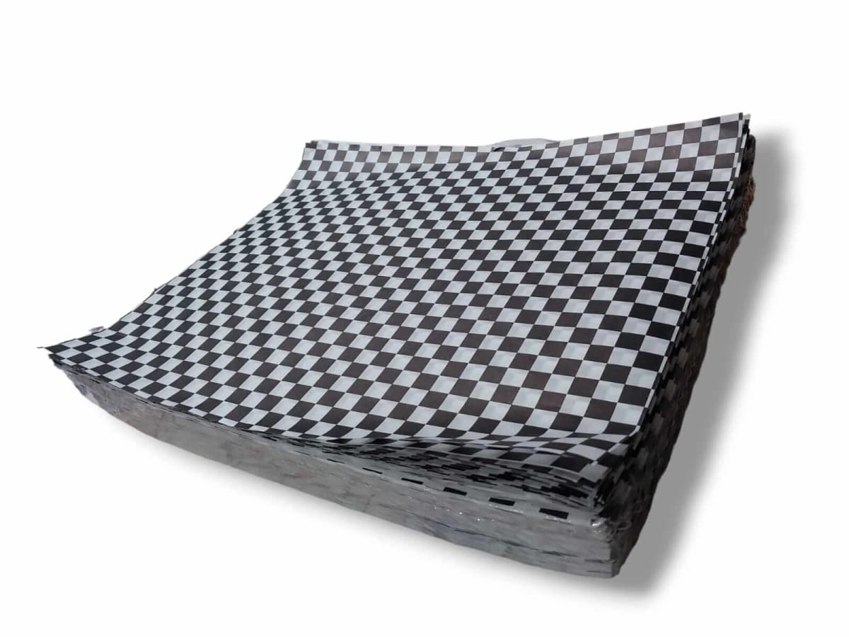 Papel antigrasa Ajedrez Negro 30X30Cm