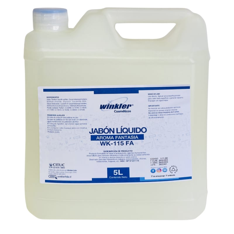 JABON LIQUIDO PARA TOCADOR FANTASIA ENV. 5L. WK-115FA� - WINKLER