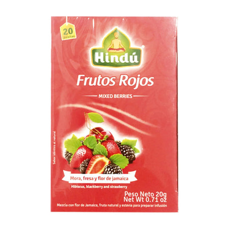 INFUSION FRUTAL HINDU FRUTOS ROJOS X 20 UNIDADES
